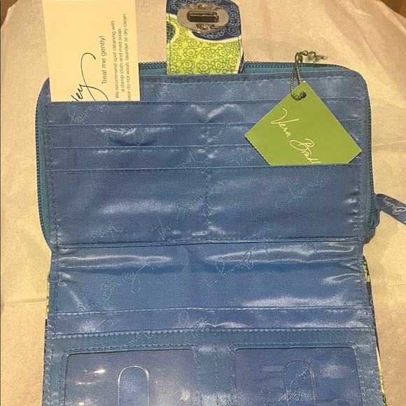 Vera Bradley Blue and Green Patterned Wallet - Picture 4 of 5